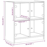 Side cabinet with glass doors sonoma oak 68x37x75.5cm