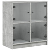 Side cabinet with concrete gray glass doors 68x37x75.5 cm