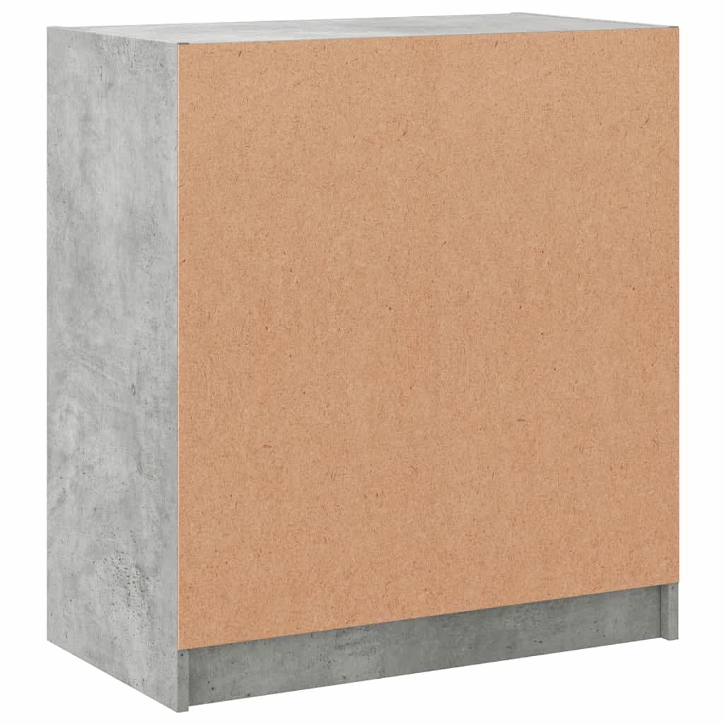 Beistellschrank mit betongrauen Glastüren 68x37x75,5 cm