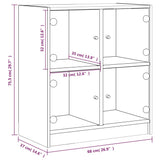 Beistellschrank mit betongrauen Glastüren 68x37x75,5 cm