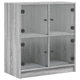 Side cabinet with glass doors sonoma gray 68x37x75.5 cm