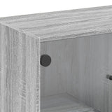 Side cabinet with glass doors sonoma gray 68x37x75.5 cm