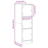 Buffet avec portes en verre blanc 35x37x109 cm