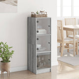 Buffet avec portes en verre sonoma gris 35x37x109 cm