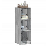 Buffet avec portes en verre sonoma gris 35x37x109 cm