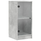 Side cabinet with concrete gray glass doors 35x37x75.5 cm