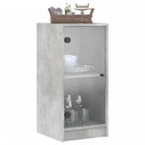 Side cabinet with concrete gray glass doors 35x37x75.5 cm