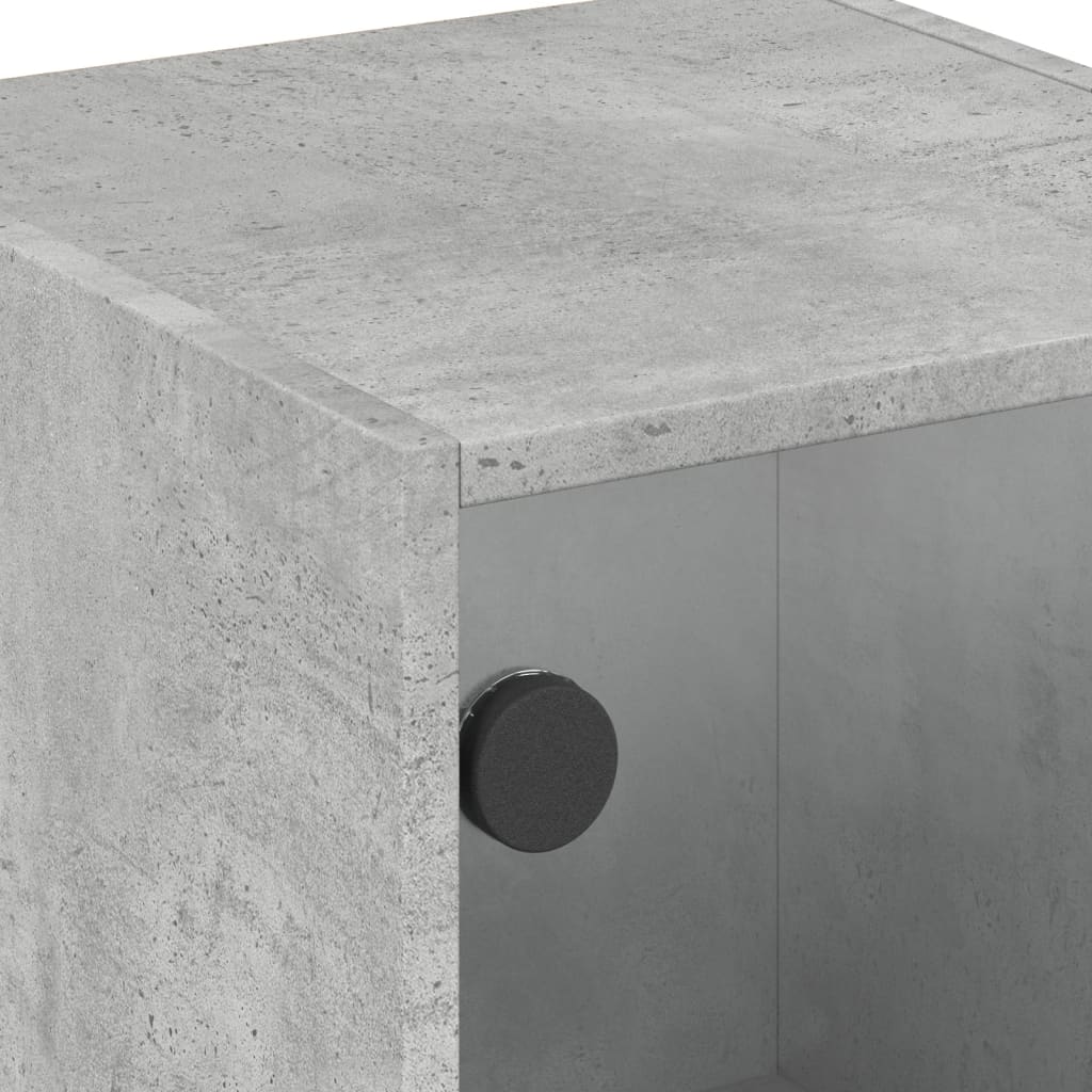 Side cabinet with concrete gray glass doors 35x37x75.5 cm