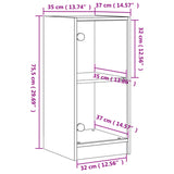 Side cabinet with concrete gray glass doors 35x37x75.5 cm