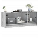 Meuble TV avec portes en verre sonoma gris 102x37x42 cm