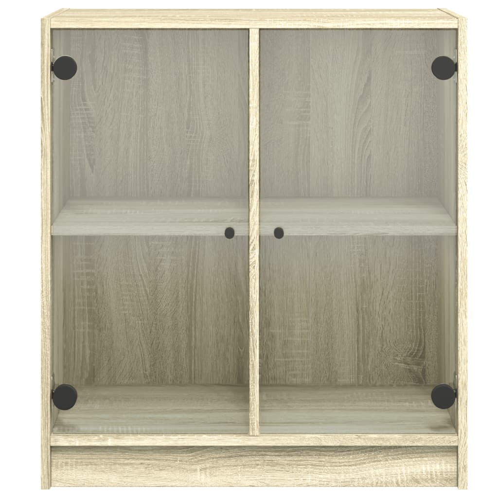 Armoire latérale avec portes en verre chêne sonoma 68x37x75,5cm