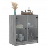 Armoire latérale avec portes en verre sonoma gris 68x37x75,5 cm