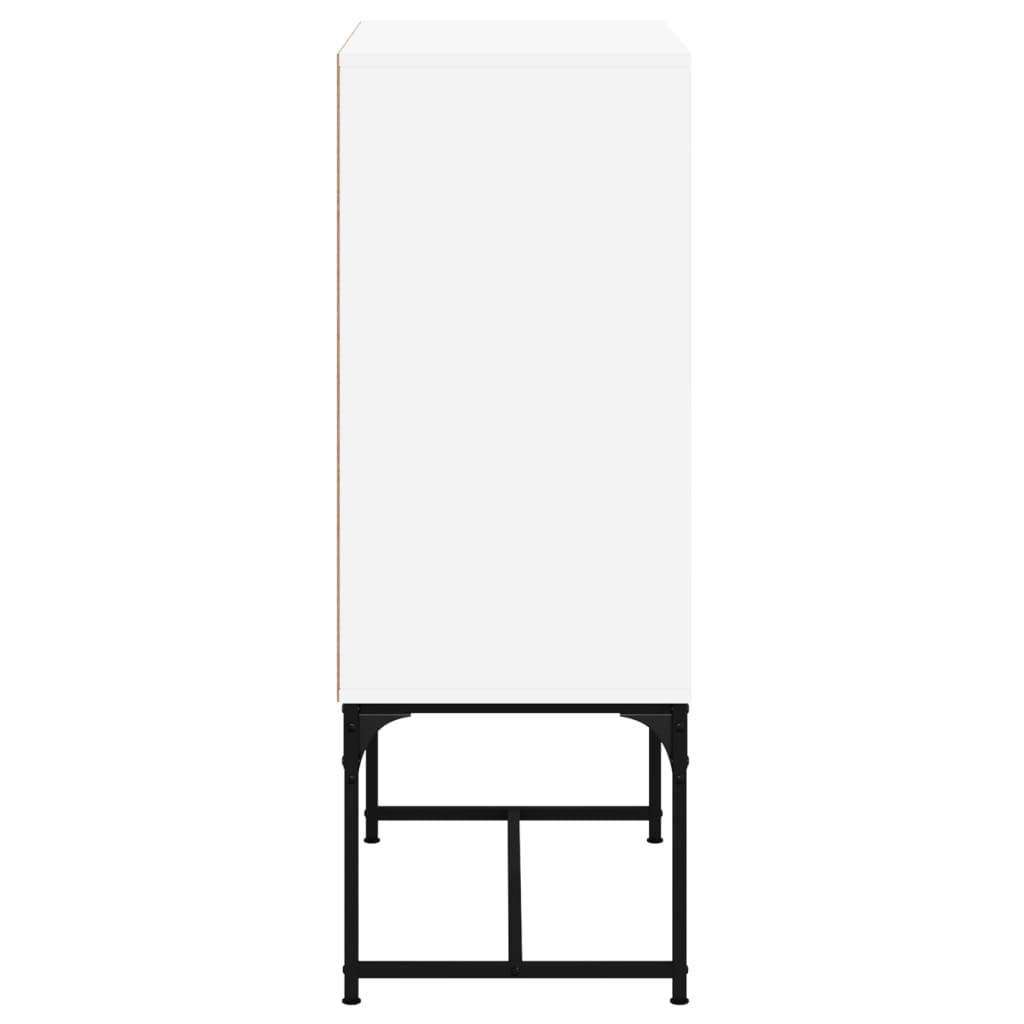 Side cabinet with white glass doors 69x37x100 cm