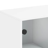 Side cabinet with white glass doors 69x37x100 cm