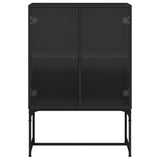 Armoire latérale avec portes en verre noir 69x37x100 cm