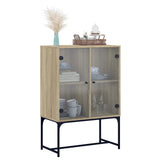 Side cabinet with glass doors sonoma oak 69x37x100 cm