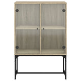 Armoire latérale avec portes en verre chêne sonoma 69x37x100 cm