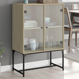 Side cabinet with glass doors sonoma oak 69x37x100 cm