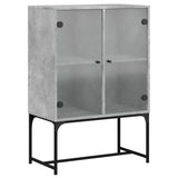 Side cabinet with concrete gray glass doors 69x37x100 cm