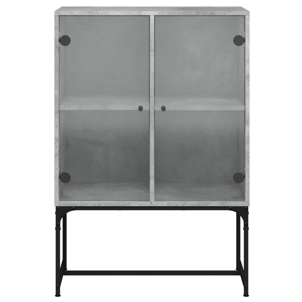 Side cabinet with concrete gray glass doors 69x37x100 cm