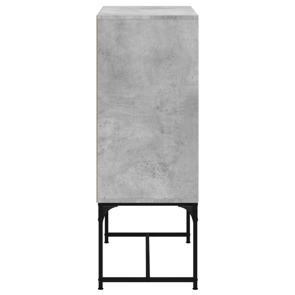 Side cabinet with concrete gray glass doors 69x37x100 cm