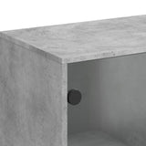 Side cabinet with concrete gray glass doors 69x37x100 cm