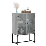 Armoire latérale avec portes en verre sonoma gris 69x37x100 cm