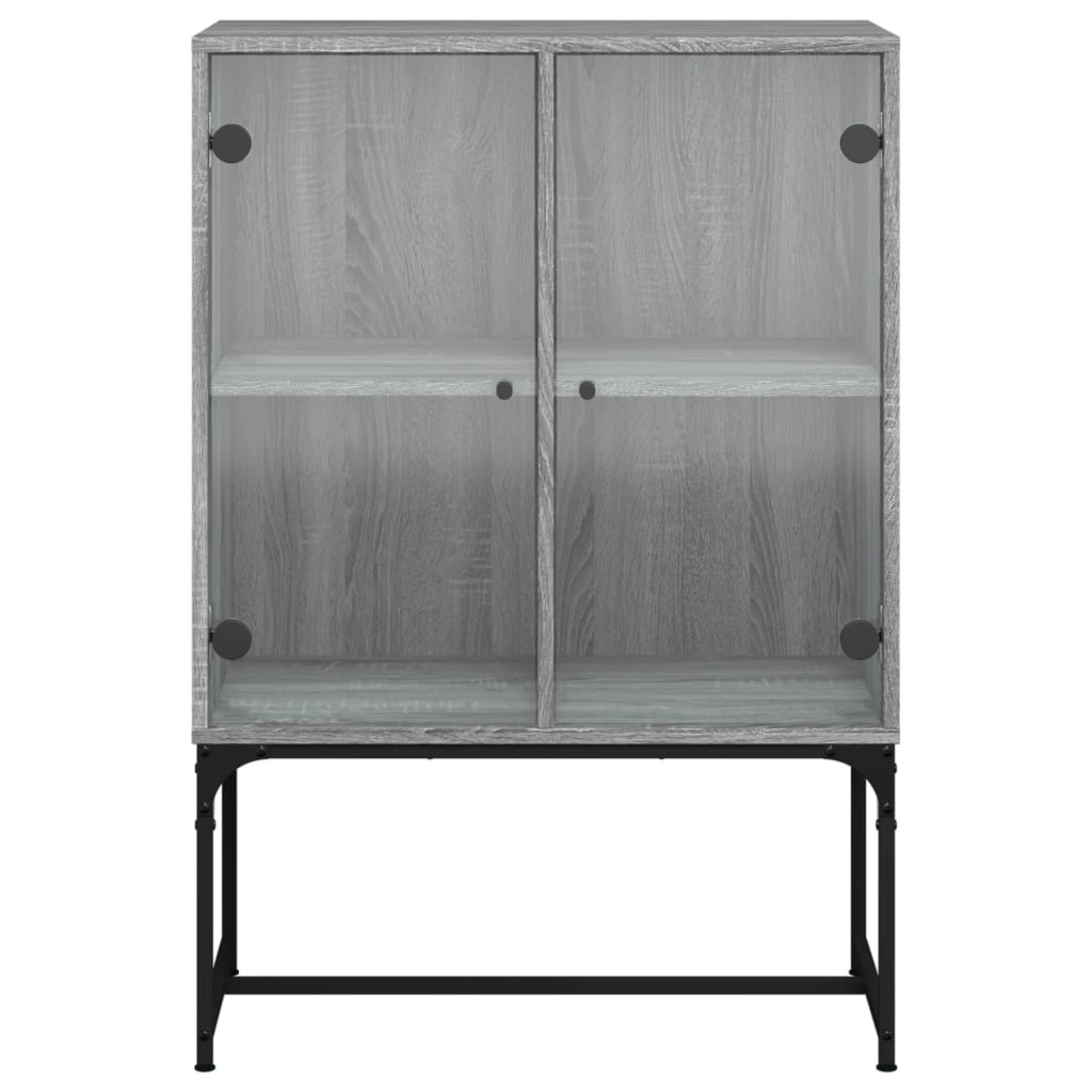 Side cabinet with glass doors sonoma gray 69x37x100 cm