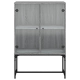 Armoire latérale avec portes en verre sonoma gris 69x37x100 cm