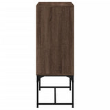 Side cabinet with glass doors brown oak 69x37x100 cm