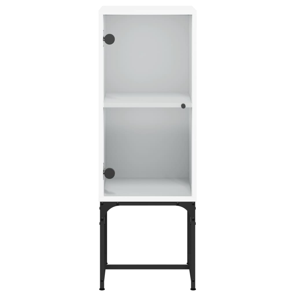 Side cabinet with white glass door 35x37x100 cm