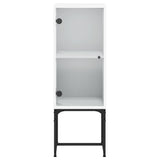 Side cabinet with white glass door 35x37x100 cm