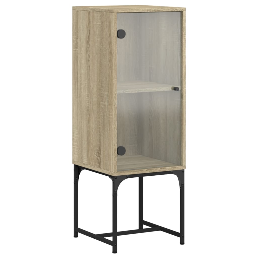 Side cabinet with glass door sonoma oak 35x37x100 cm