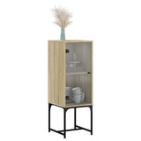 Side cabinet with glass door sonoma oak 35x37x100 cm