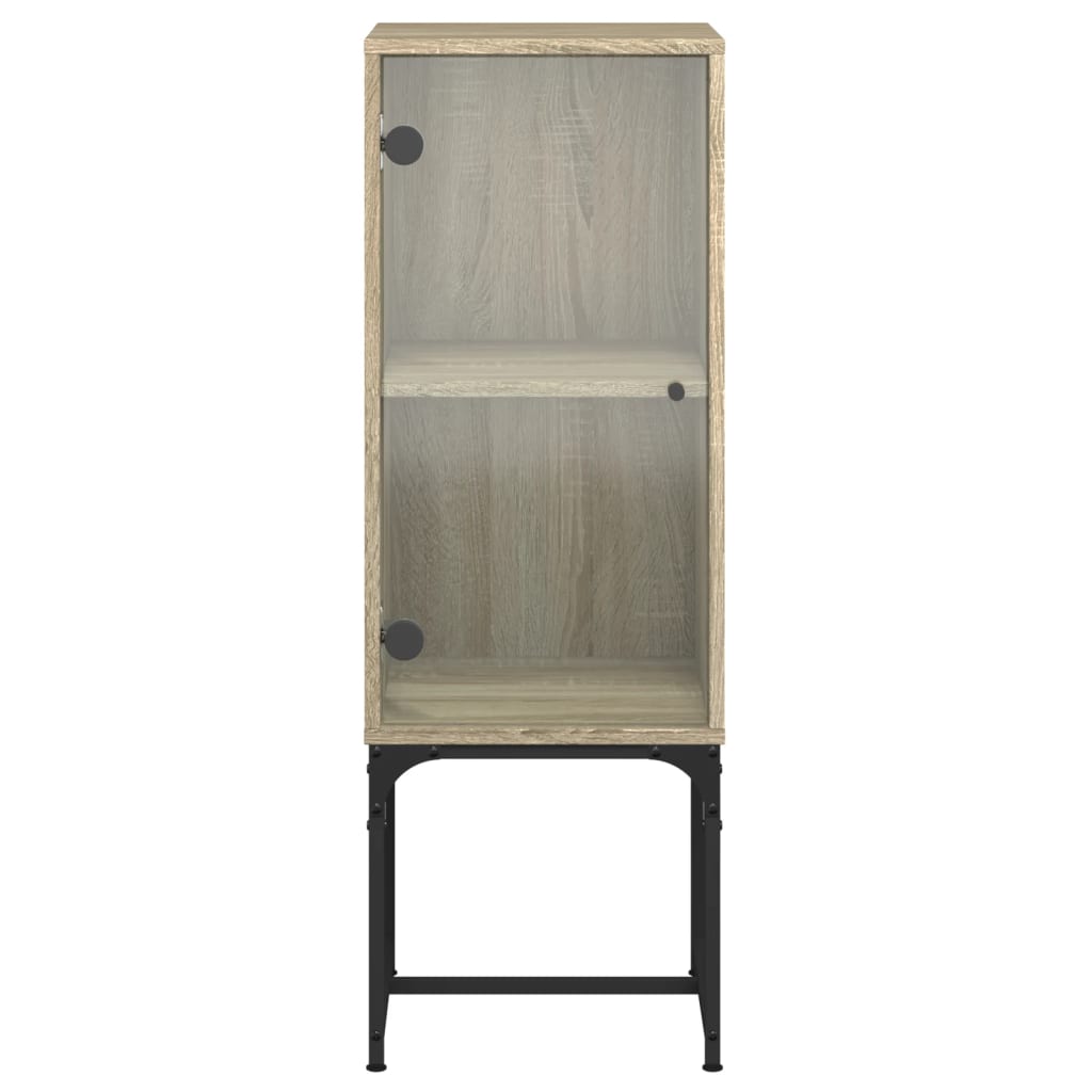 Side cabinet with glass door sonoma oak 35x37x100 cm