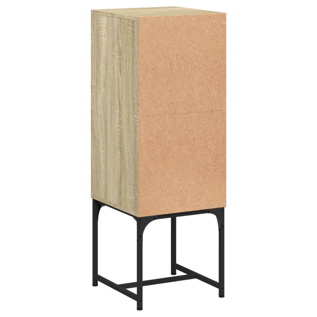 Side cabinet with glass door sonoma oak 35x37x100 cm