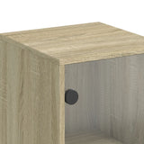 Side cabinet with glass door sonoma oak 35x37x100 cm