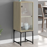 Side cabinet with glass door sonoma oak 35x37x100 cm