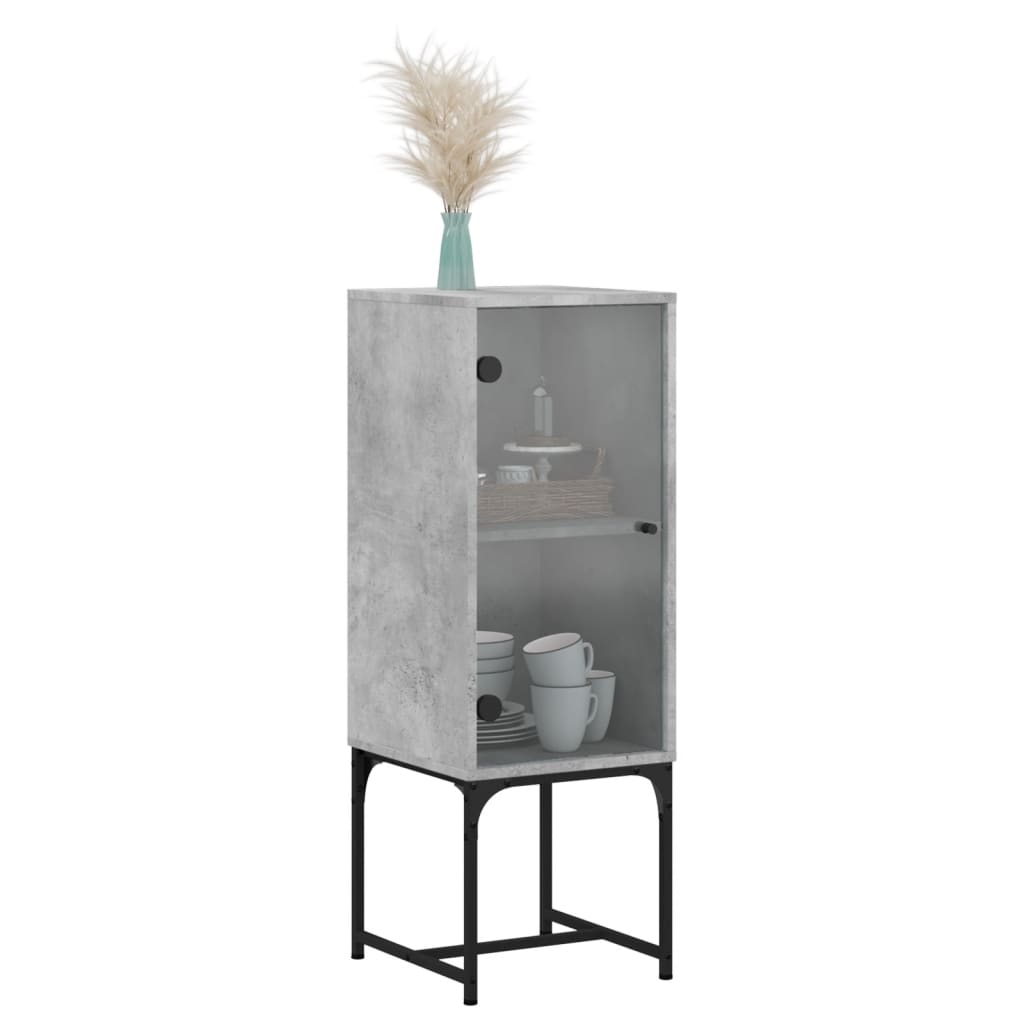 Side cabinet with concrete gray glass door 35x37x100 cm