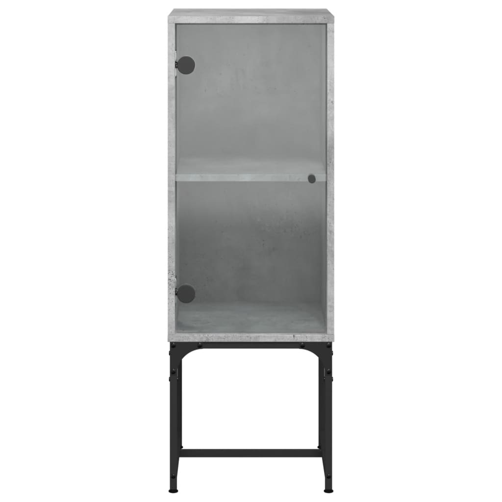 Side cabinet with concrete gray glass door 35x37x100 cm