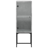 Side cabinet with concrete gray glass door 35x37x100 cm