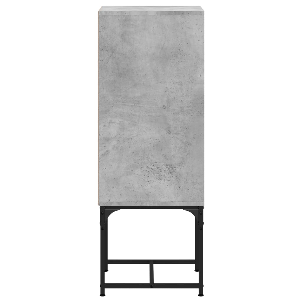 Armoire latérale avec porte en verre gris béton 35x37x100 cm