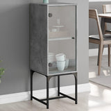 Side cabinet with concrete gray glass door 35x37x100 cm