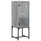 Side cabinet with glass door sonoma gray 35x37x100 cm