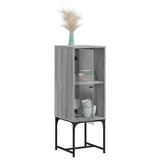 Side cabinet with glass door sonoma gray 35x37x100 cm