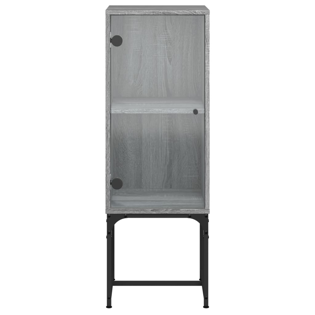 Beistellschrank mit Glastür sonomagrau 35x37x100 cm