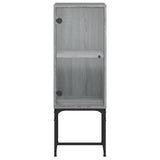 Beistellschrank mit Glastür sonomagrau 35x37x100 cm