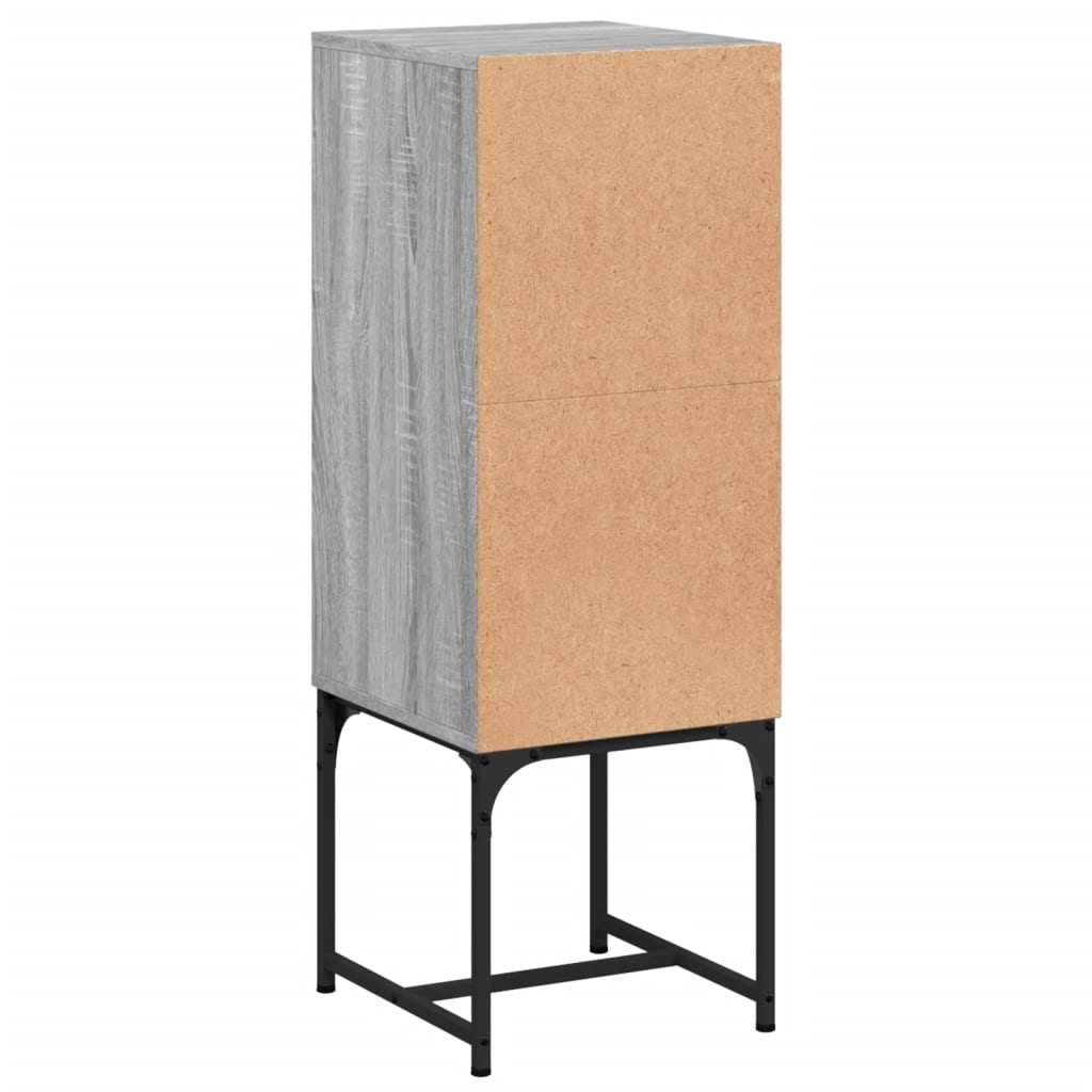 Side cabinet with glass door sonoma gray 35x37x100 cm