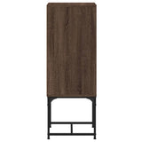 Side cabinet with glass door brown oak 35x37x100 cm