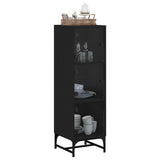 Buffet avec portes en verre noir 35x37x120 cm